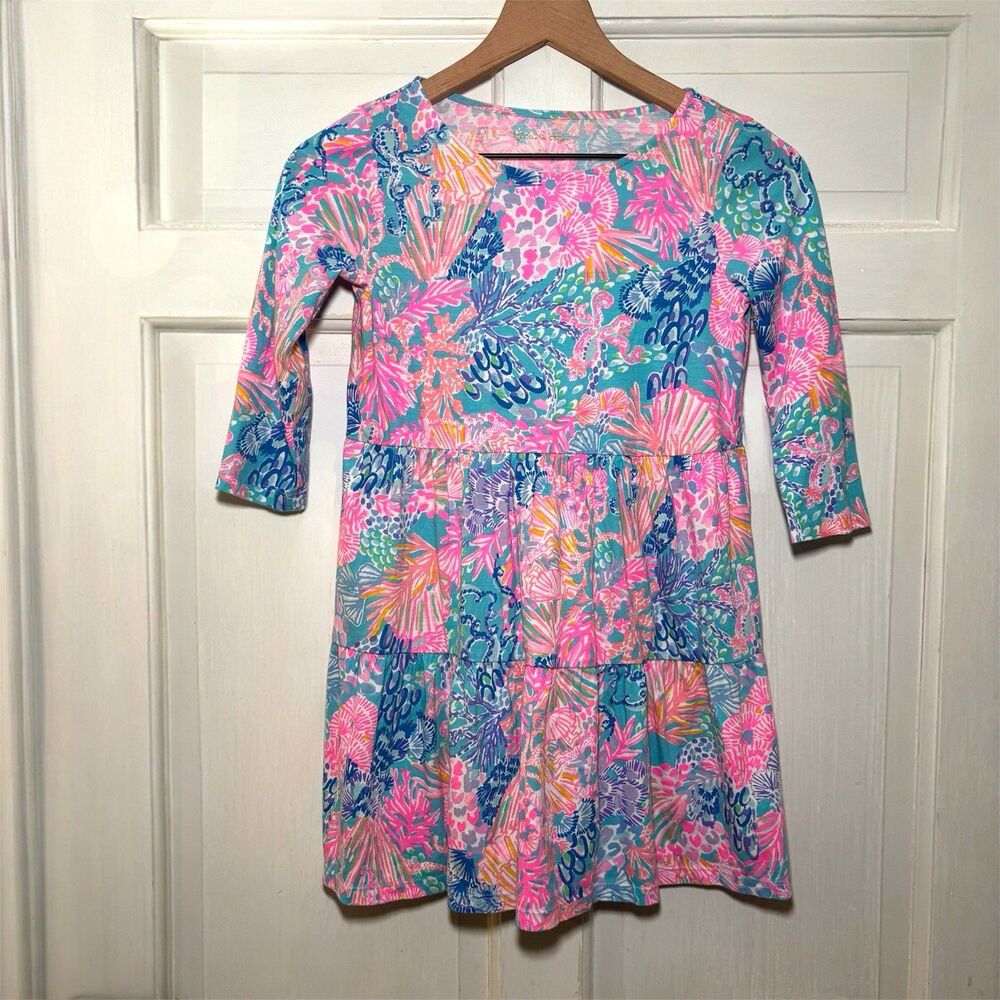 Lilly Pulitzer Geanna Swing Dress Splendor in the sand Youth Girls Large (8-10) - Picture 4 of 5